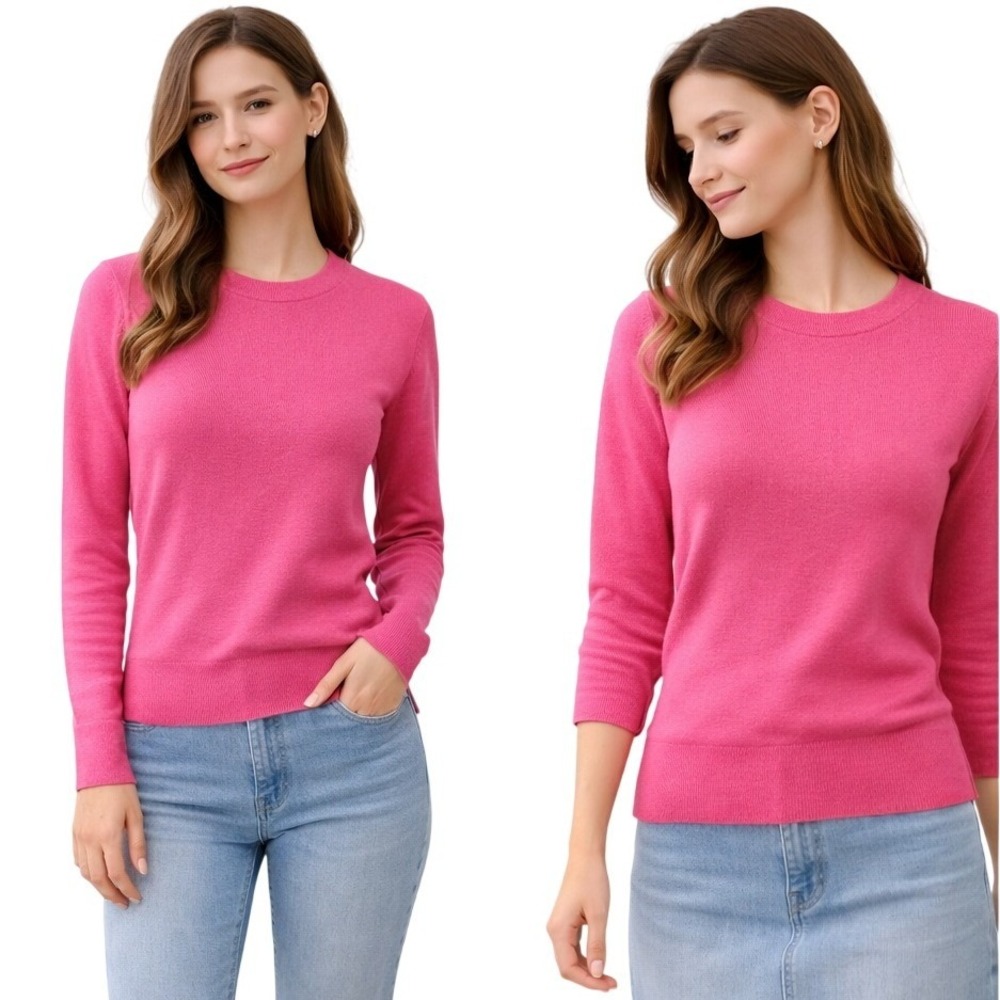 Theory Women's Knitted Long Sleeve Crew Neck 100% Cashmere Casual Sweater Size S